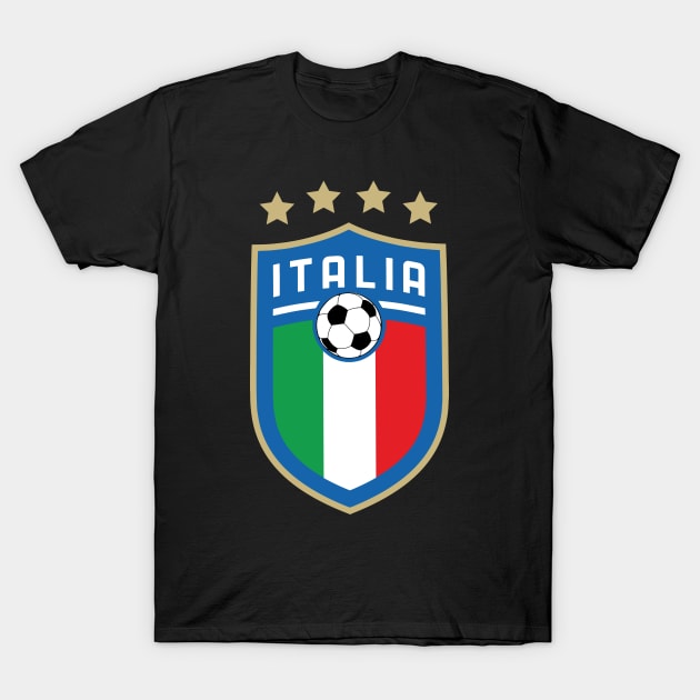 Forza Italia Calcio Italy Soccer Azurri Crest T-Shirt by TheInkElephant